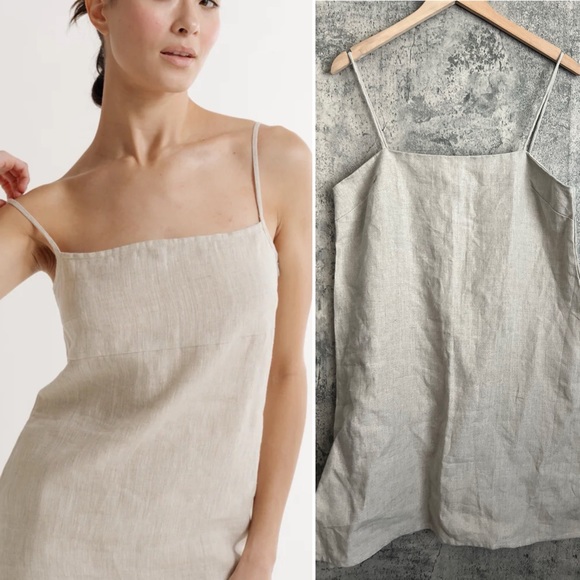 St. Agni Tops - Simple Linen designer’s top tunic dress straps top